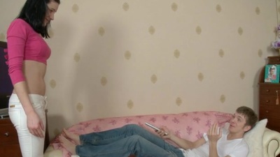 Sweetheart gives wet oral-stimulation after