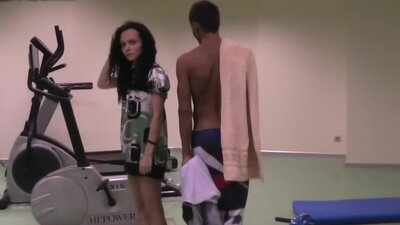 Foxy brunette needs some proteins after a tough workout